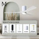 Atlas Irene-3HLK 52 inch Gloss White with Matte White Blades Flush Mount Paddle Fan